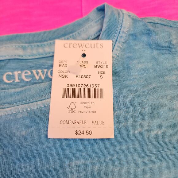 Crewcuts Pink and Blue Short Sleeve Tee Shirts Size Small NWT - Picture 2 of 10